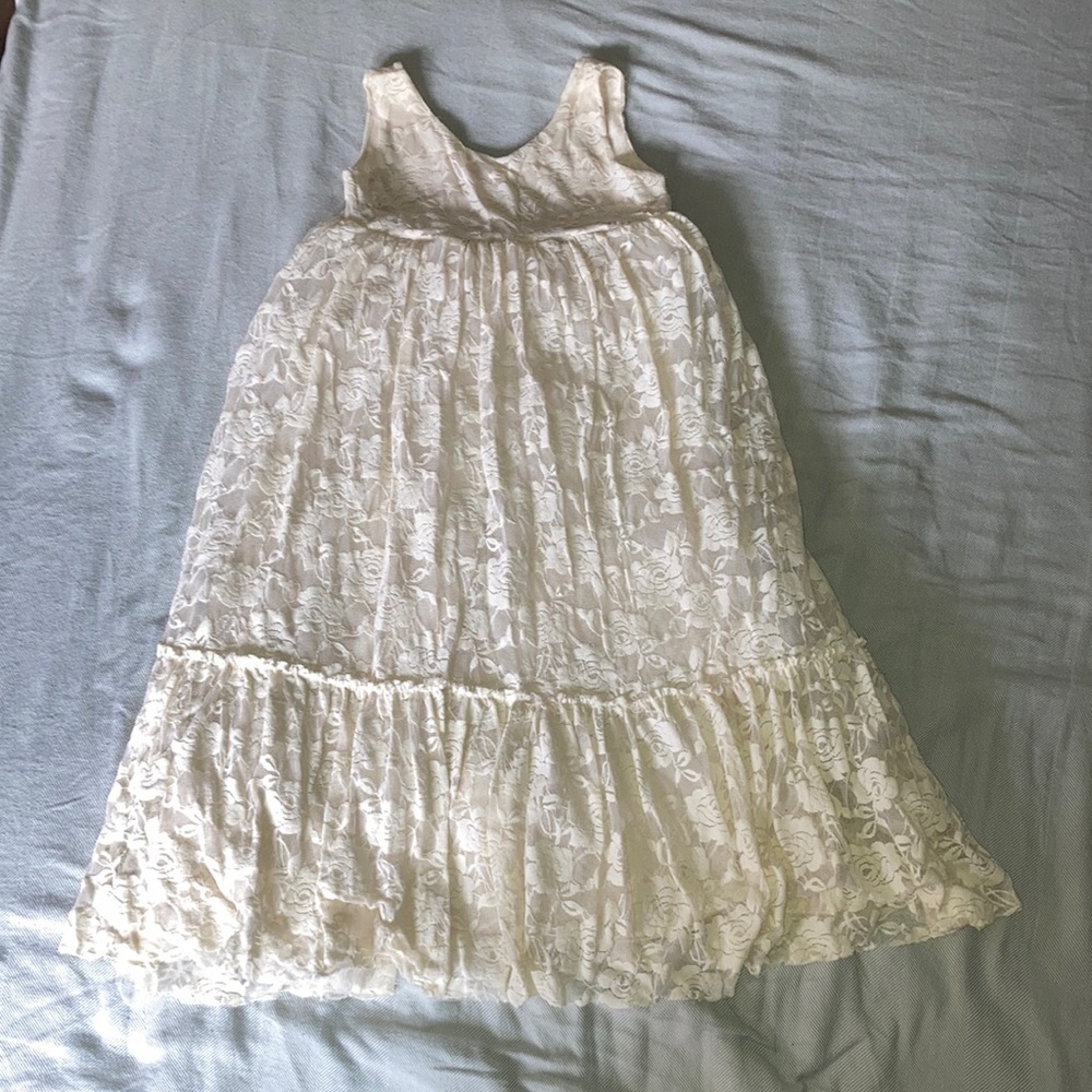 Posh & Peanut Girls Cream Baby Doll Dress